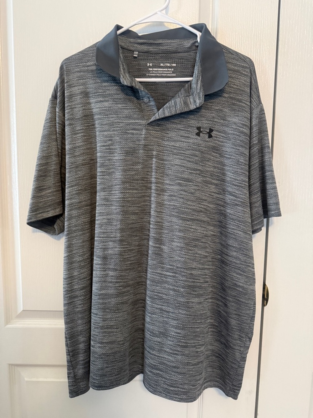 Under Armour Men's Heather Charcoal Performance Polo